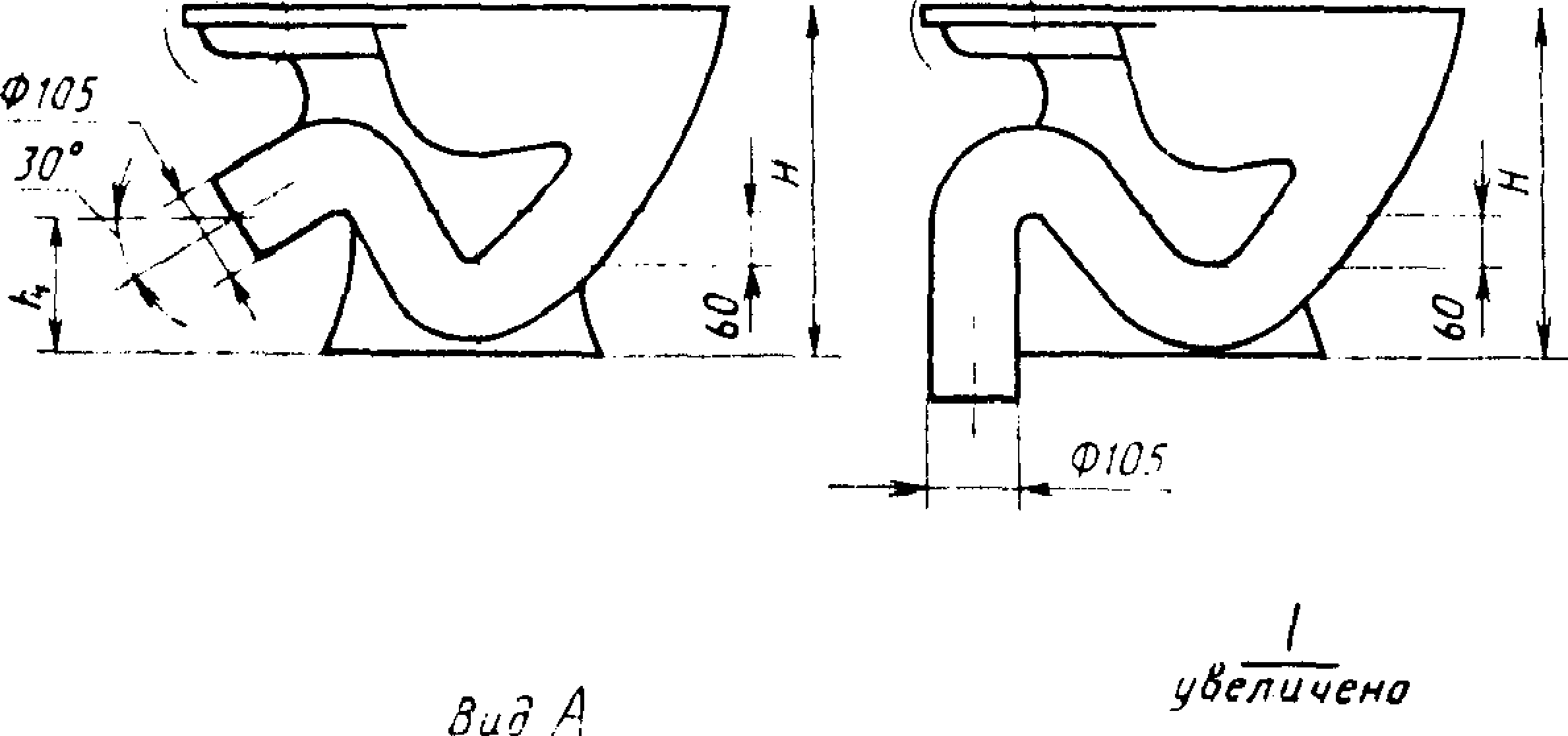 Унитаз козырьковый с цельноотлитой полочкой с косым выпуском типа кп кв